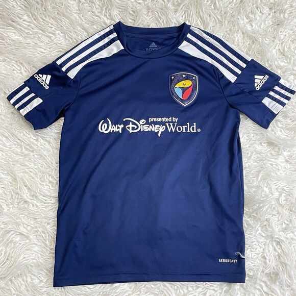 Adidas Walt Disney Soccer Jersey Kids 11-12 Idea Sport Soccer Academy Blue - Picture 1 of 4